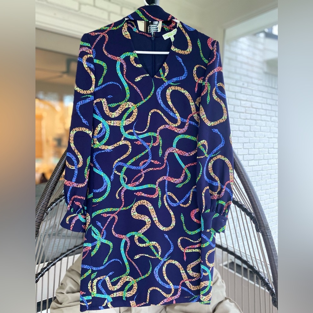 NWT Shanghai Tang-Silk Snake Print Dress in size 4-Darby dress - Picture 7 of 11